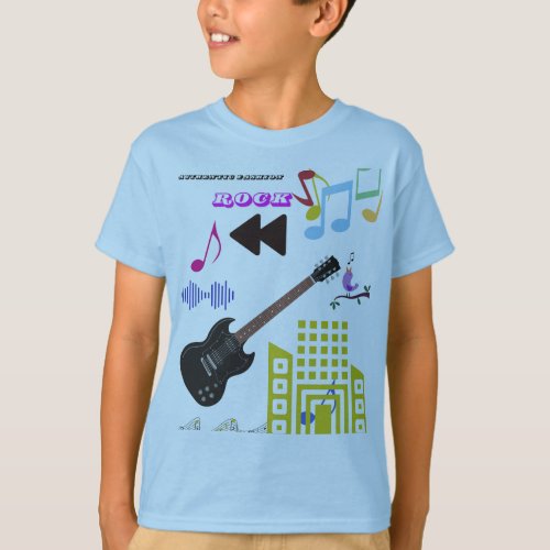 Kids rock stylish design  T_Shirt