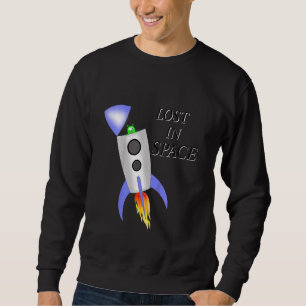 Kids Rocket In Space With Alien For Children Space Sweatshirt