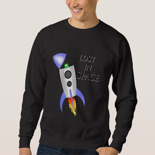 Kids Rocket In Space With Alien For Children Space Sweatshirt (Front)