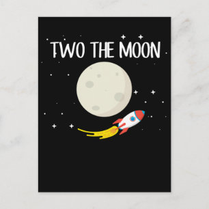 Kids Rocket Moon 2nd Birthday Astronaut 2 Year Old Postcard