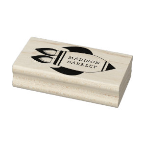 Kid's Rocket Ship Outer Space Cute Rubber Stamp
