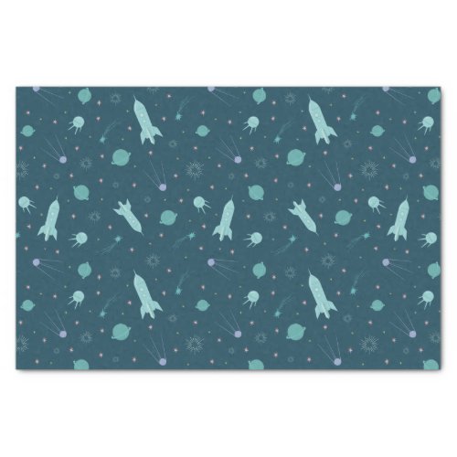 Kids Rocket Ship to Space Travel Saturn Planets Tissue Paper