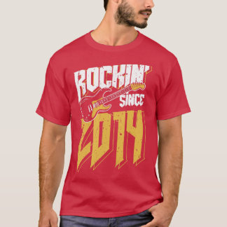 Kids Rockin' Since 2014 Vintage Rock Music Fan 8th T-Shirt