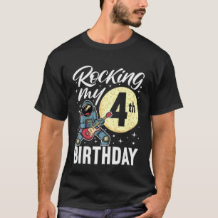 Kids Rocking My 4th Birthday I Electric Guitar Ast T-Shirt