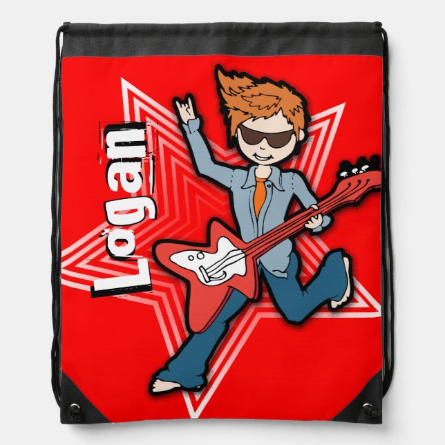 Kids rockstar drawstring bag (Front)