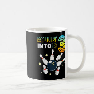 Kids Rolling Into 3 Years Old Birthday Bowling Lov Coffee Mug
