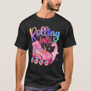 Kids Rolling Into 7 Roller Skating 7th Birthday Pa T-Shirt