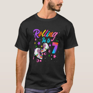Kids Rolling Into 7 Year Old Roller Skate Girl 7th T-Shirt