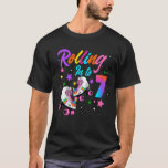 Kids Rolling Into 7 Year Old Roller Skate Girl 7th T-Shirt