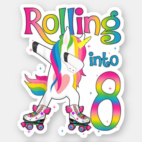 Kids Rolling Into 8 years Lets Roll Im Turning 8 Sticker