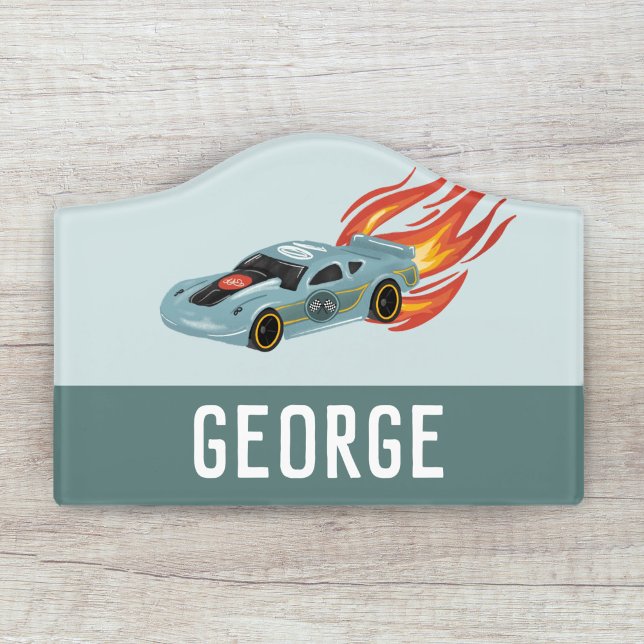 Kids Room Cool Racing Car Boys Door Sign (Creator Uploaded)