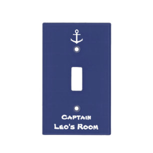 Kid's Room Custom Blue and White Anchor Light Switch Cover