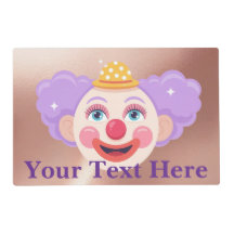 Kids Rose Gold Clown Placemat