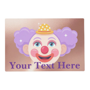 Kids Rose Gold Clown Placemat