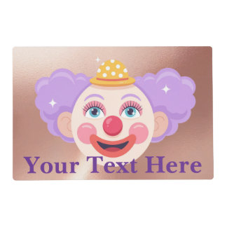Kids Rose Gold Clown Placemat