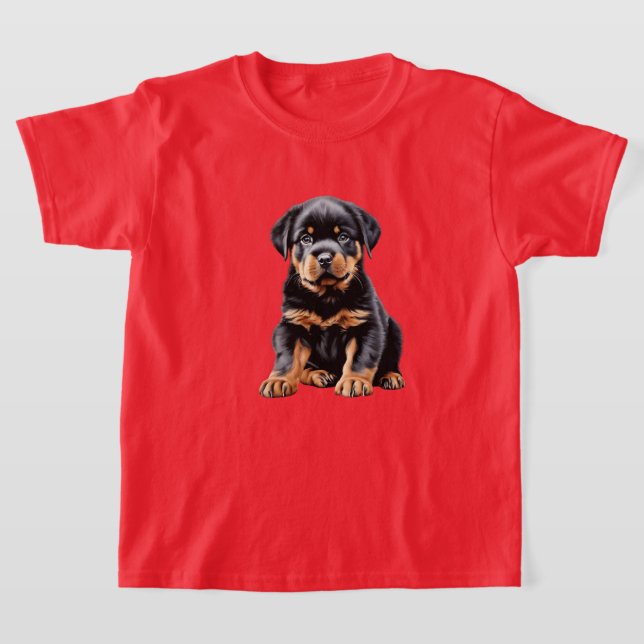Kid's Rottweiler Puppy T-Shirt (Laydown)