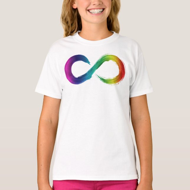 Kids Ruffle Neurodiversity Rainbow Shirt (Front)
