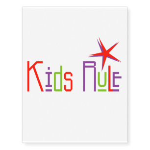 Kids Rule Temporary Tattoo