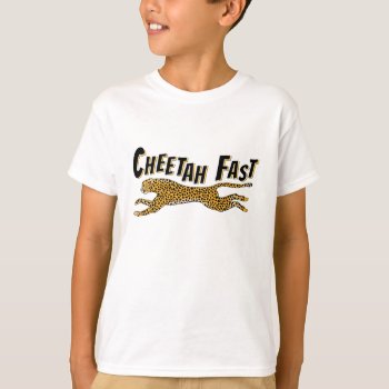 Kids Running Cheetah Fast Jungle Gift T-shirt by Zigglets at Zazzle