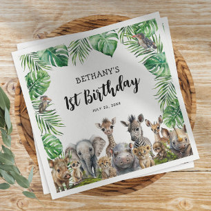 Kids Safari Animals Party Napkins