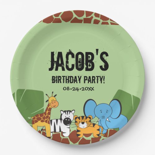 Kids Safari Jungle Animal Theme Birthday Party Paper Plates