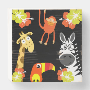 Kids Safari Nursery Art Bedroom Decor Wooden Box Sign