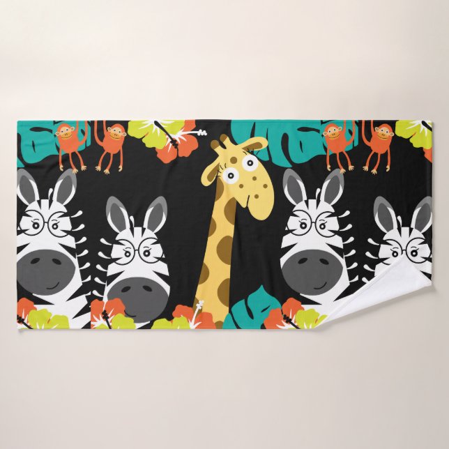 Kids Safari Nursery Beach Bath Towel (Bath Towel)
