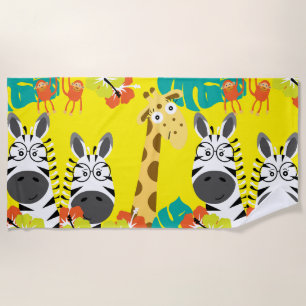 Kids Safari Nursery Beach Towel
