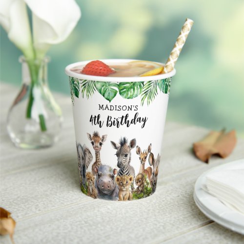Kids Safari Party Animals Birthday Paper Cups