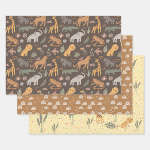 Kid's Safari Set Wrapping Paper Sheets