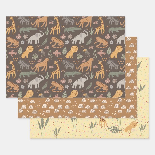 Kid's Safari Set Wrapping Paper Sheets (Set)