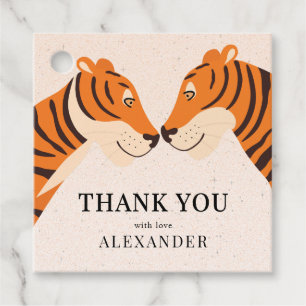 Kid's Safari Tiger Thank You Birthday Favor Tags