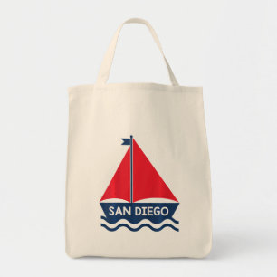 Kids San Diego California Sail Boat Boys Girls To Tote Bag