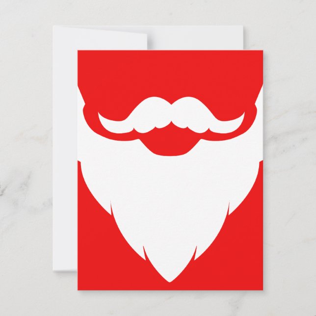 Kids Santa Christmas party invitation white & red (Front)