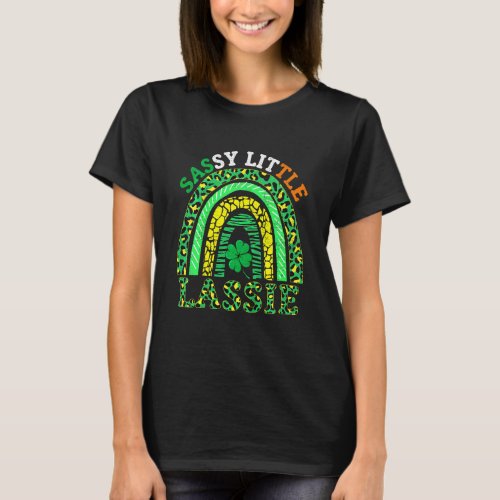 Kids Sassy Little Lassie St Patricks Day Rainbow L T_Shirt