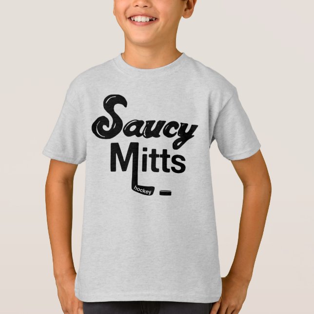 Kids Saucy Mitts Hockey T-Shirt (Front)