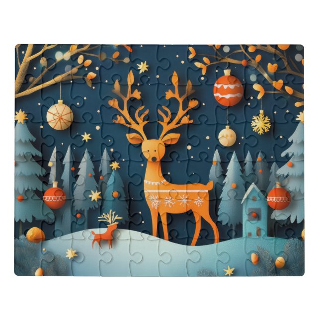 Kids Scandinavian Reindeer Jigsaw Puzzle (Puzzle Horizontal)
