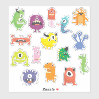 Kids Scary Not Scary Cute Monsters Sticker