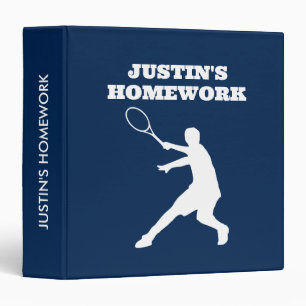 Kid's school binder with tennis player silhouette