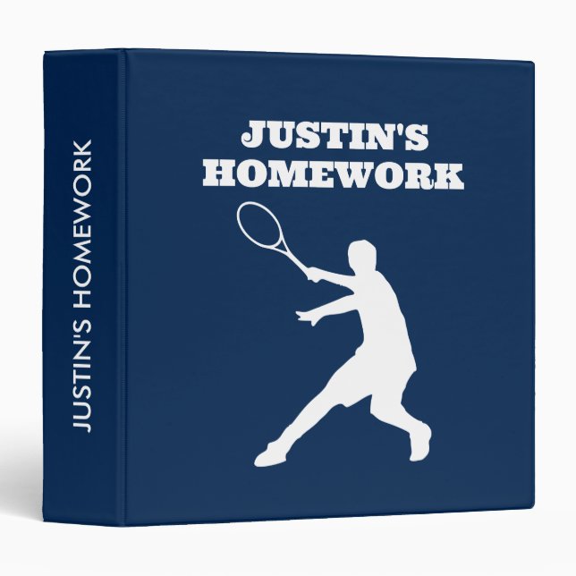 Kid's school binder with tennis player silhouette (Front/Spine)