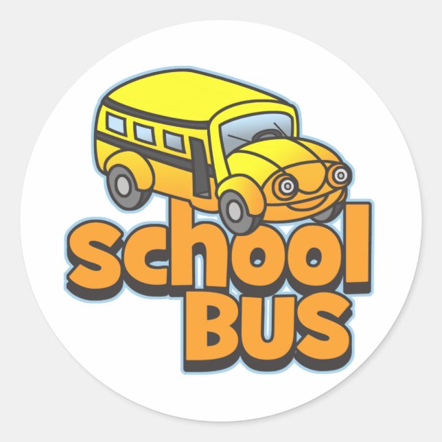 Kids School Bus Classic Round Sticker (Front)