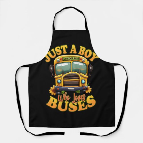 Kids School Bus Driver Costume Just A Boy Who Love Apron