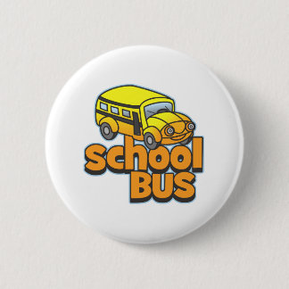 Kids School Bus Pinback Button