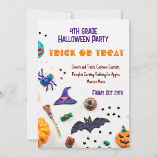 Kids School Fun Halloween Invitation