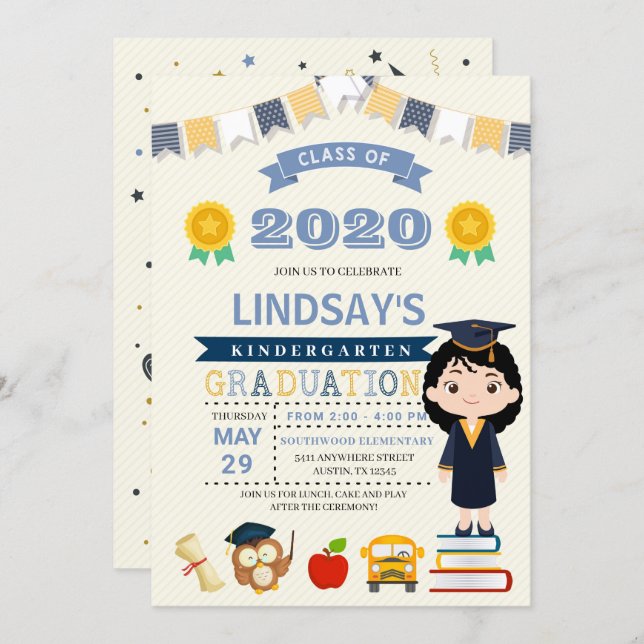 Kids School Graduation Announcement Invitation (Front/Back)