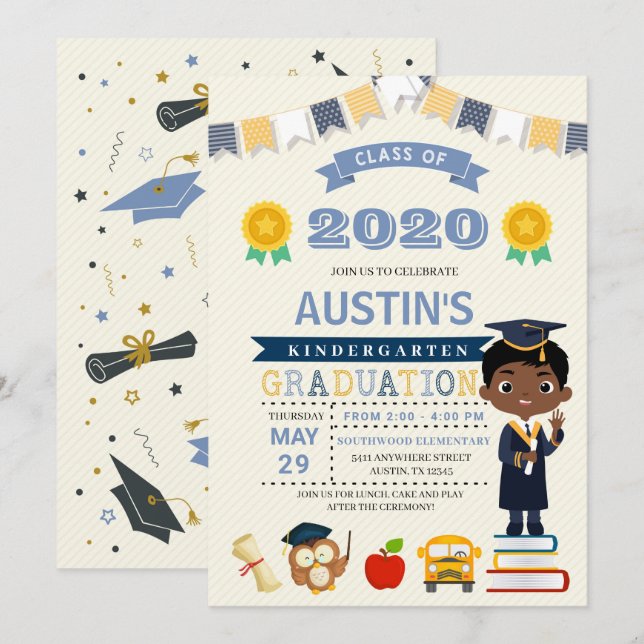 Kids School Graduation Announcement Invitation (Front/Back)