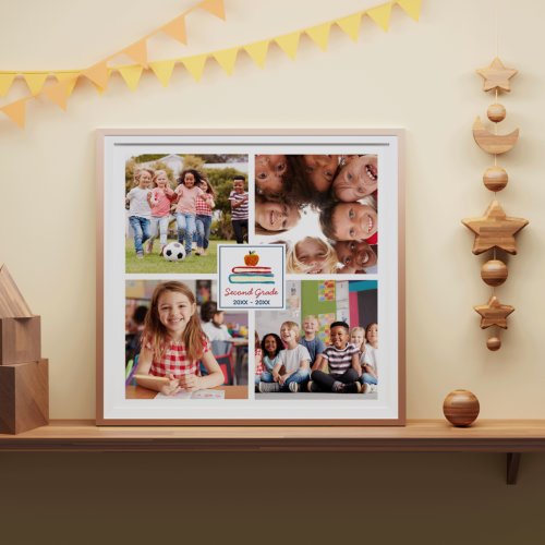 Kids School Year Keepsake 4 Photo Collage Print