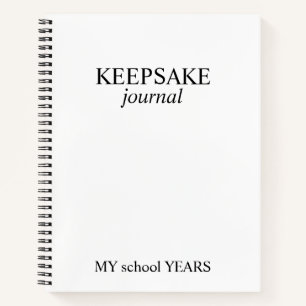 Kids School Year Memory Book: Childhood Keepsake J Notebook