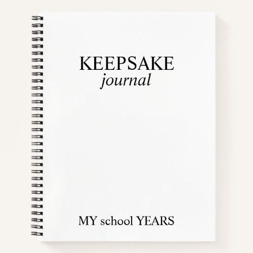 Kids School Year Memory Book: Childhood Keepsake J Notebook