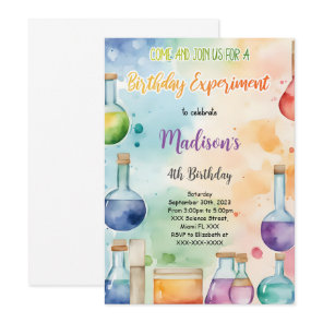 Kids Science Birthday Party Invitation